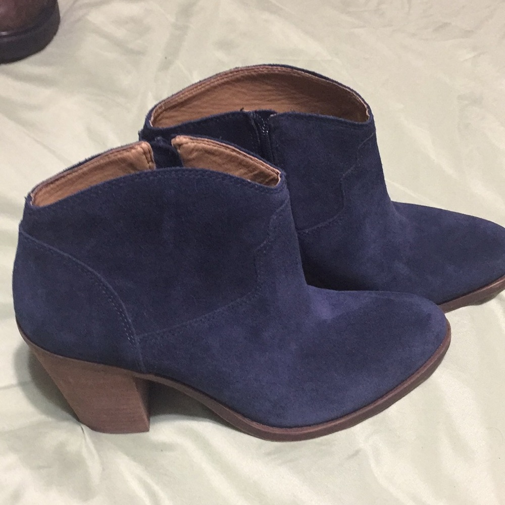 Blue ankle boots